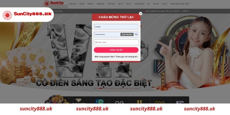 Các thao tác đăng nhập Suncity cơ bản nhất