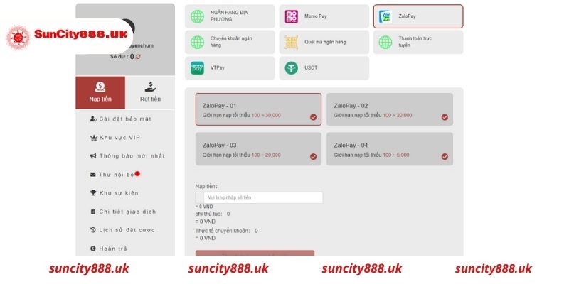 Nạp tiền Suncity thông qua ví điện tử Momo siêu tiện lợi